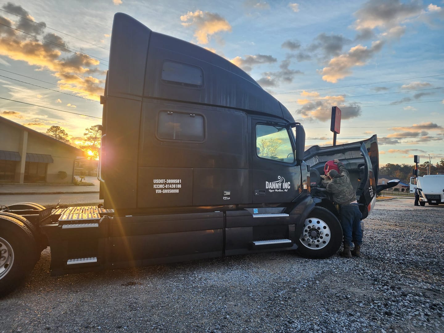 Ray Hutcheson providing diesel fuel to an 18 wheeler in Hattiesburg Mississippi